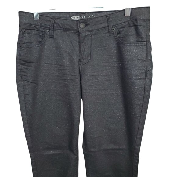 Old Navy Womens 12 Jeans Metallic Slim Leg The Rockstar Mid Rise Stretch Denim - Picture 3 of 13